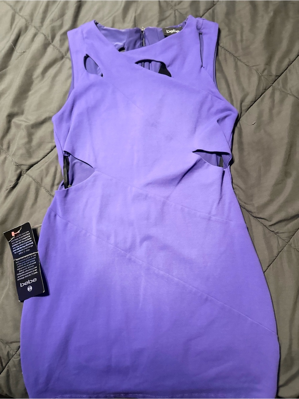 bebe Purple Cutout Bodycon Dress Brand New Size Large